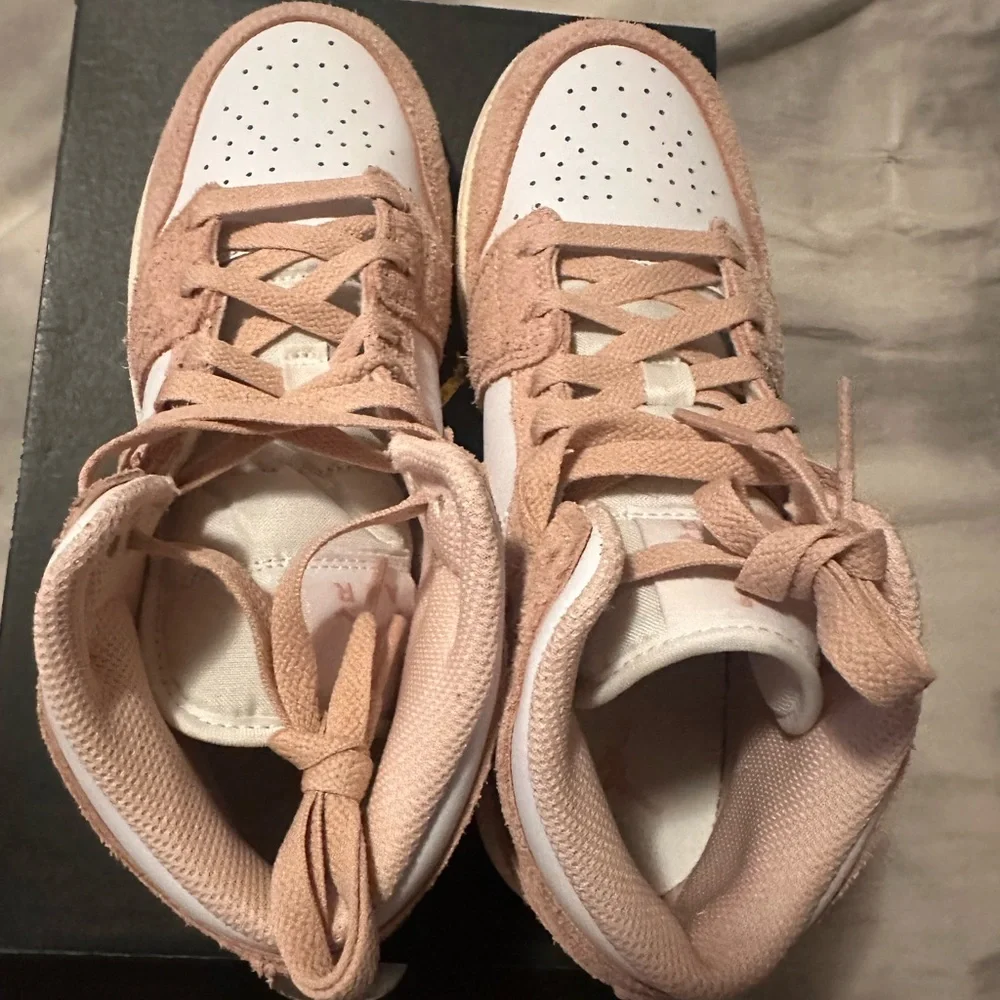 Jordan Youth Pink/Tan High-Top Sneakers